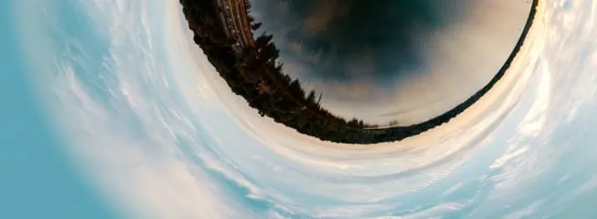 a fisheye effect of a part of one unknown city
